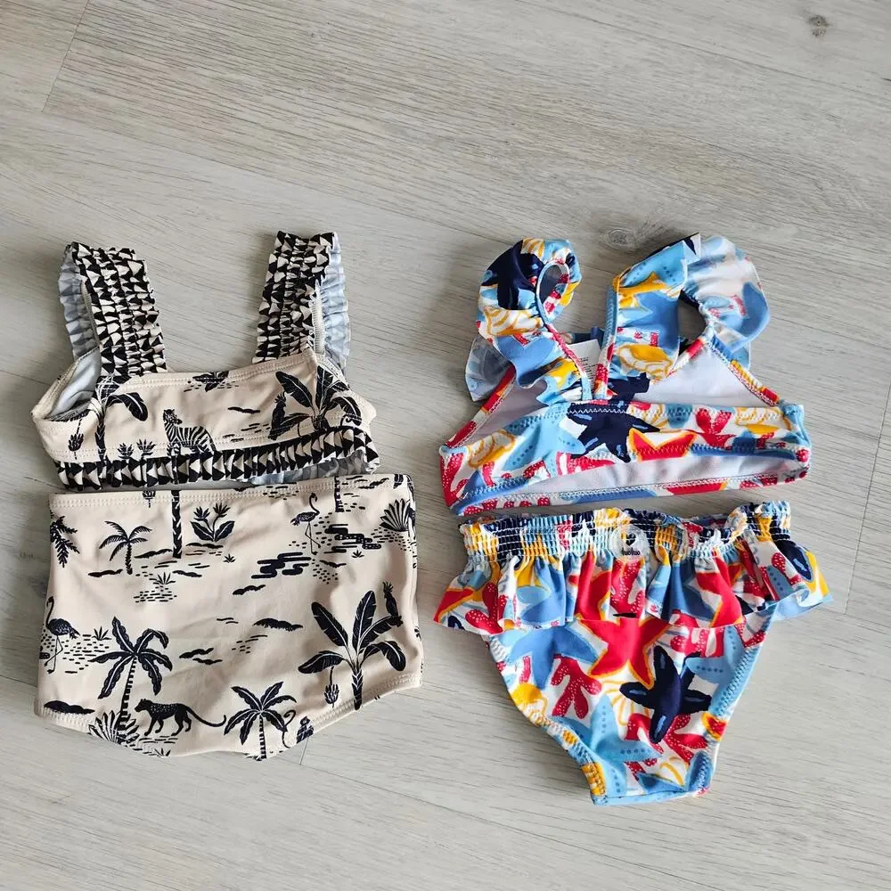 Janie and Jack GEO TRIM SAFARI 2-PIECE SWIMSUIT size 2T bundle